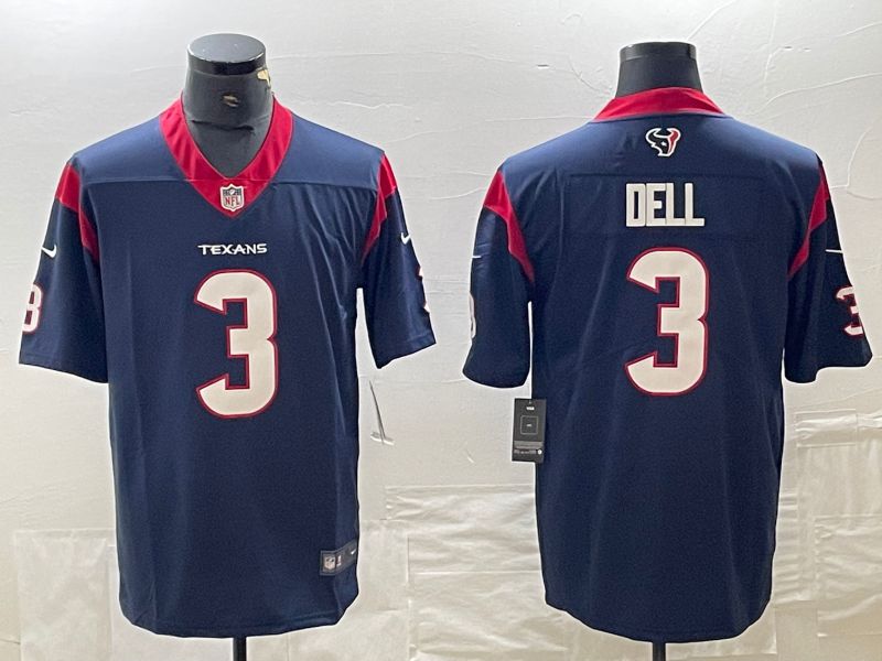 Men Houston Texans #3 Dell Blue Nike Vapor Untouchable Limited NFL Jersey->tampa bay buccaneers->NFL Jersey